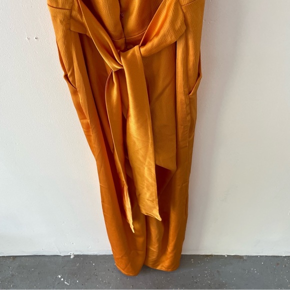 New! Nookie Utopia Halter Tie Back Wide  Leg Jumpsuit in Mango 37711 - Picture 7 of 10